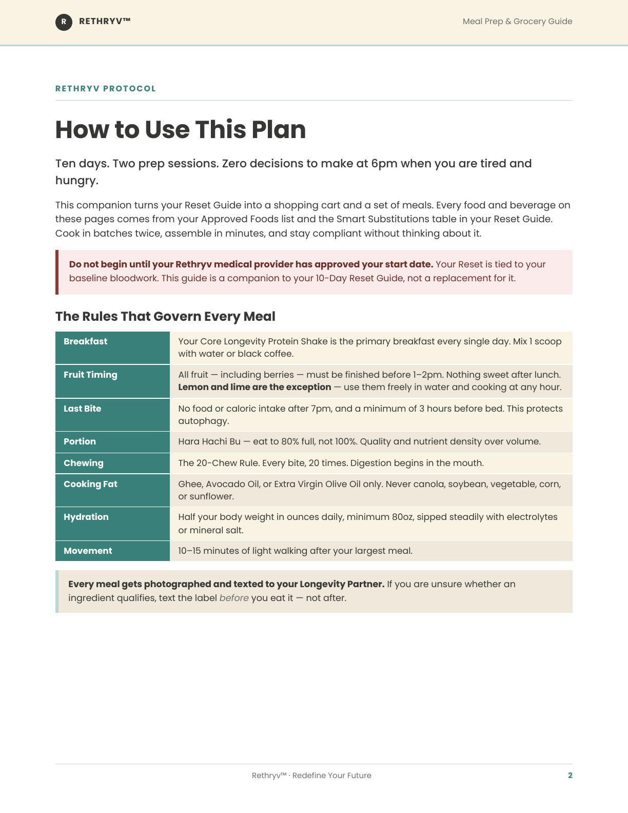 10-Day Reset Meal Prep & Grocery Guide - page 2