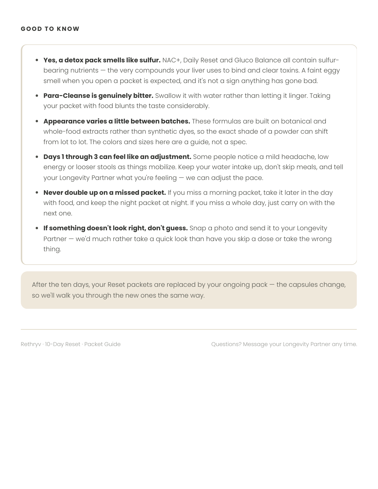 10-Day Reset Packet Guide - page 5